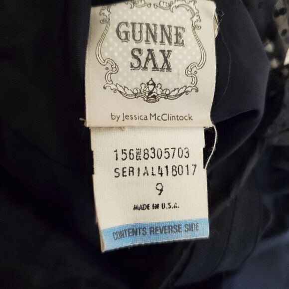GUNNE SAX Women's Maxi Dress Black Size 9 Vintage Prom Gothic Whimsigoth Goth - Picture 7 of 8